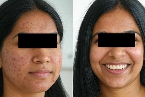 Before and after of Acne Scars
